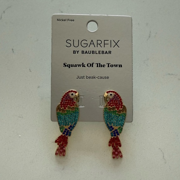 SUGARFIX by BaubleBar Squawk Of The Town Statement Earrings -‎ Multicolor - NWT - Picture 3 of 6
